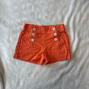 Janie and Jack button front toddler girl shorts orange summer